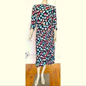 Vintage Floral Midi Dress